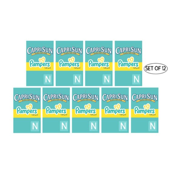 Custom Diapers Juice labels, Leak Guard Pouche labels, Size N Design, Set of 12 - Picture 3 of 4